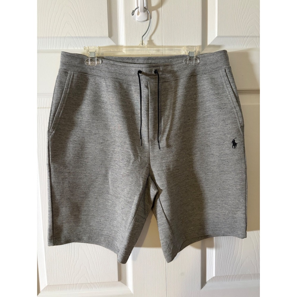 Polo Ralph Lauren Mens Heather Gray Tech Fleece Sweat Shorts Pony Logo Large